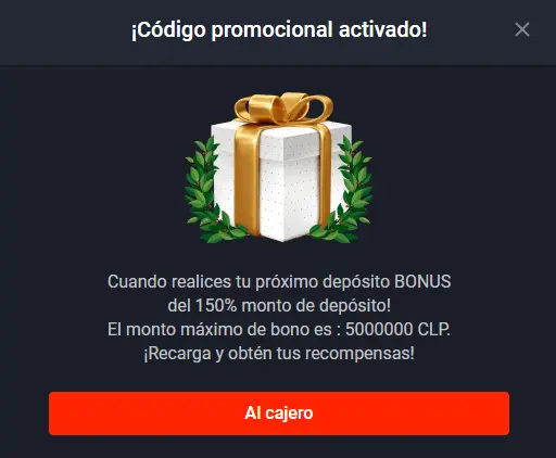 Activar promo code de Pin-Up